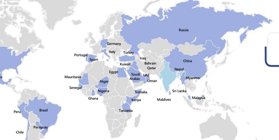 International markets represented in company profile
